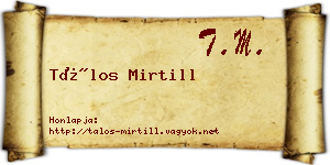 Tálos Mirtill névjegykártya